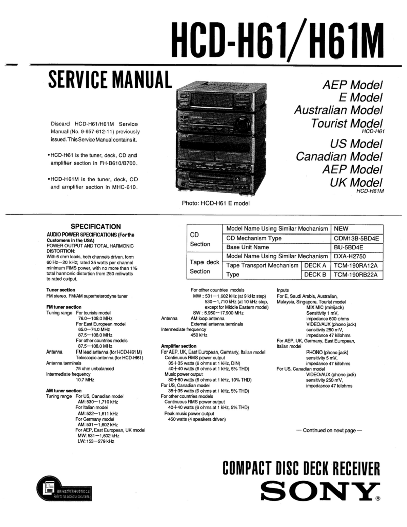 Sony HCD-H61 User manual