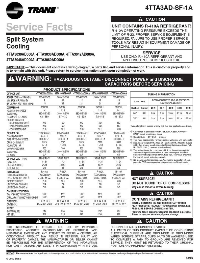 Trane 4TTA3030AD000A Service manual