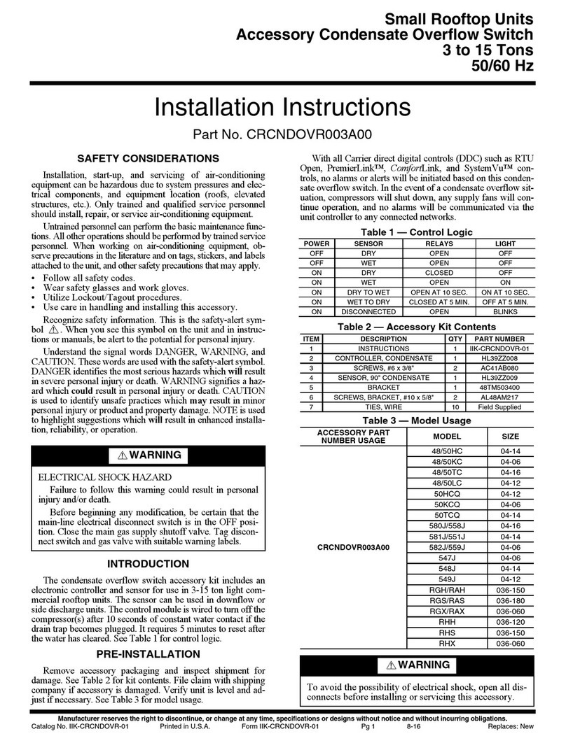 Carrier CRCNDOVR003A00 User manual