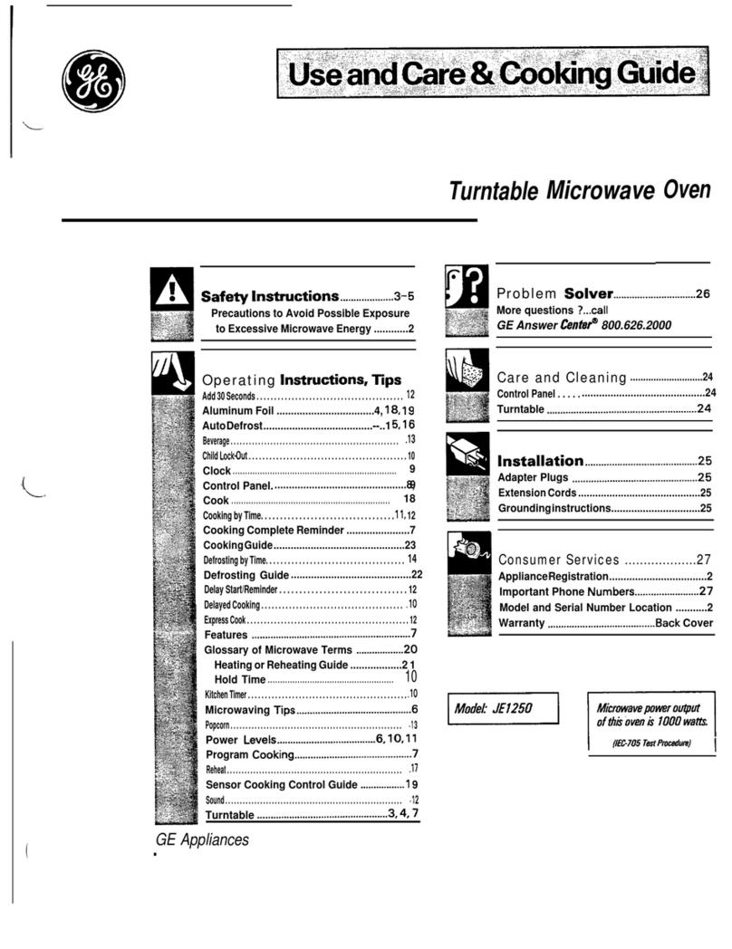 GE JE1250 Use and care manual GE JE1250 Use and care manual