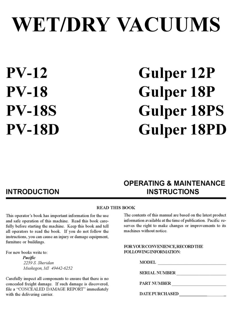 Pacific PV-12 Operating & maintenance instructions