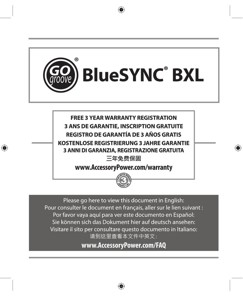 Go groove BlueSYNC BXL GGBSBXL100BKUS user manual