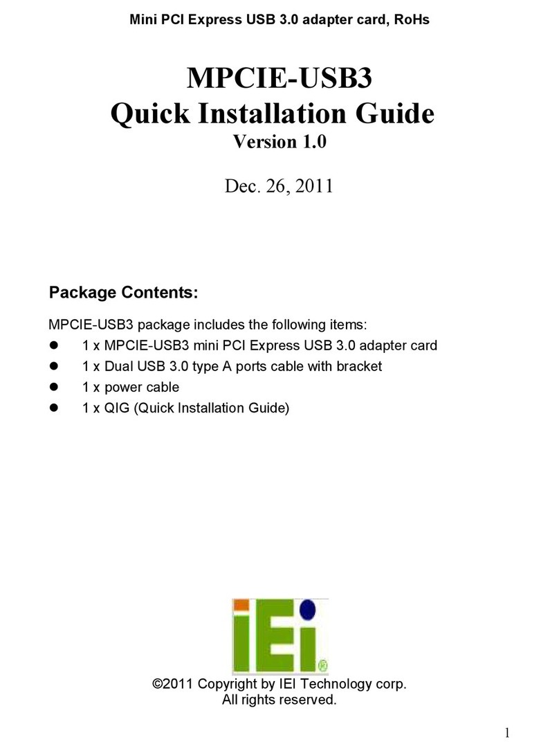 IEI Technology MPCIE-USB3 User manual IEI Technology MPCIE-USB3 User manual
