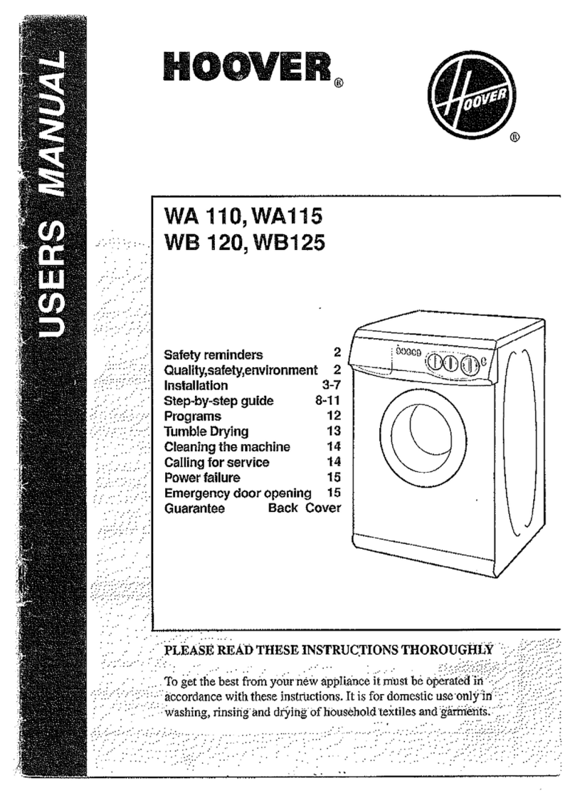 Hoover WA110 User manual