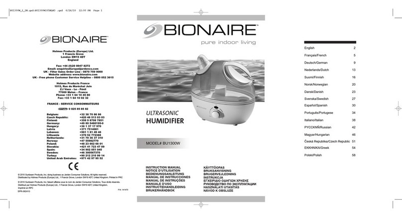 Bionaire BU1300W instruction manual