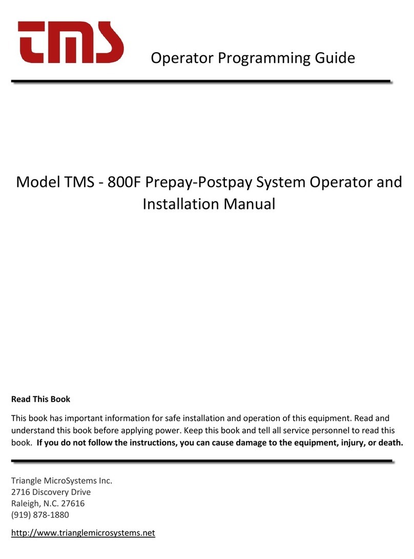Triangle MicroSystems TMS - 800F Operator and installation manual Triangle MicroSystems TMS - 800F Operator and installation manual