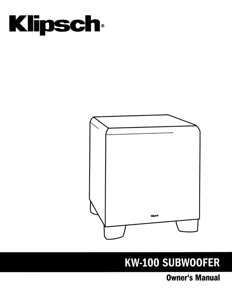 Klipsch KW-100 owner's manual