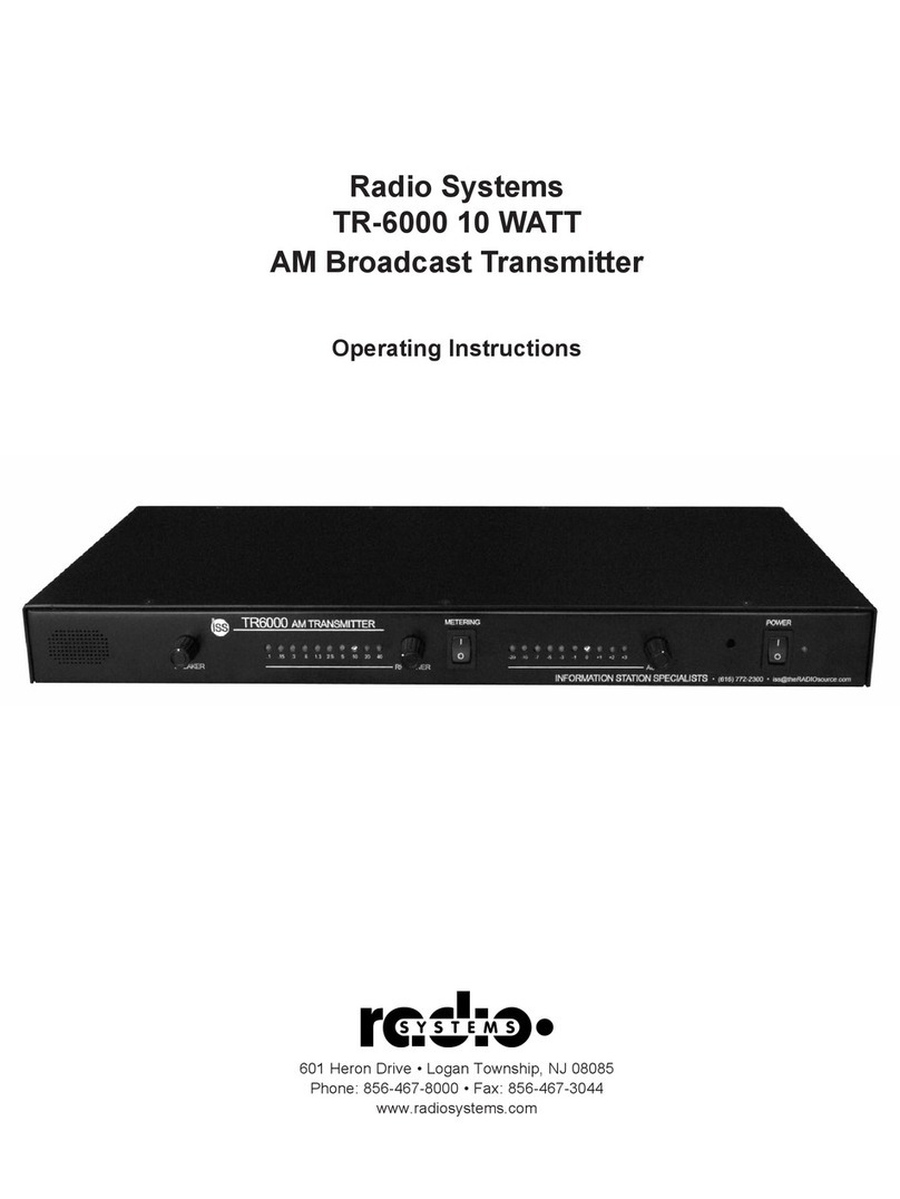 Radio Systems TR-6000 operating instructions