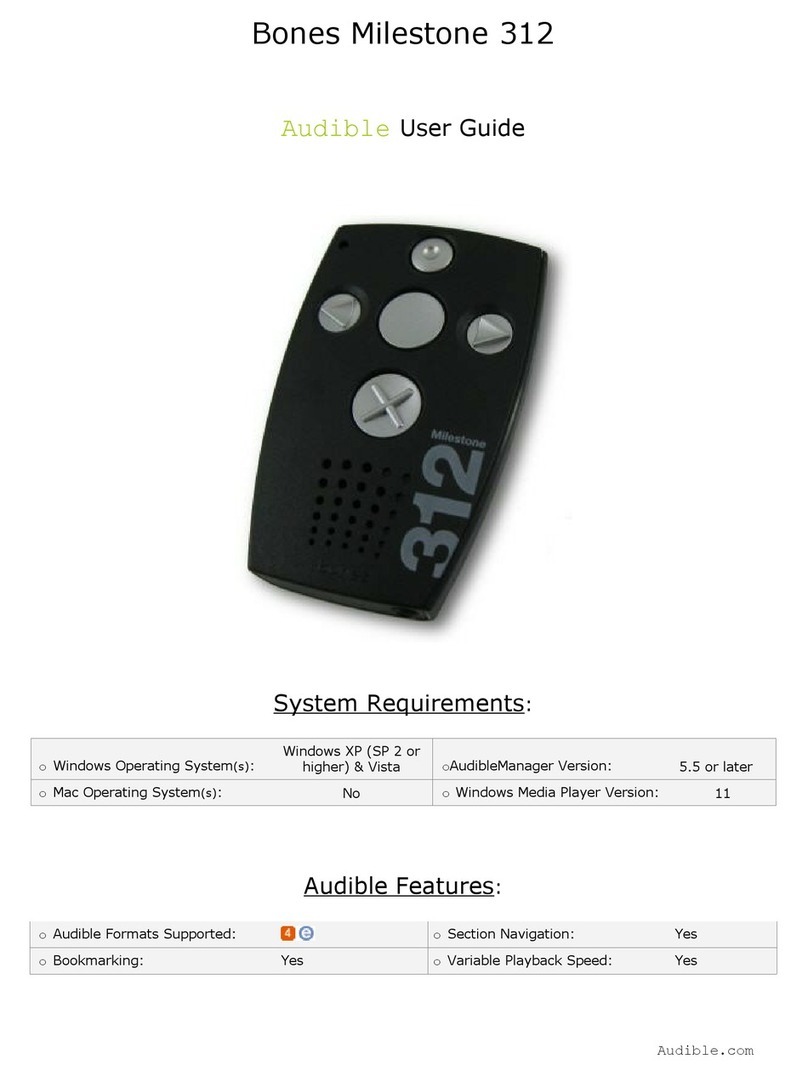 Bones Milestone 312 User manual