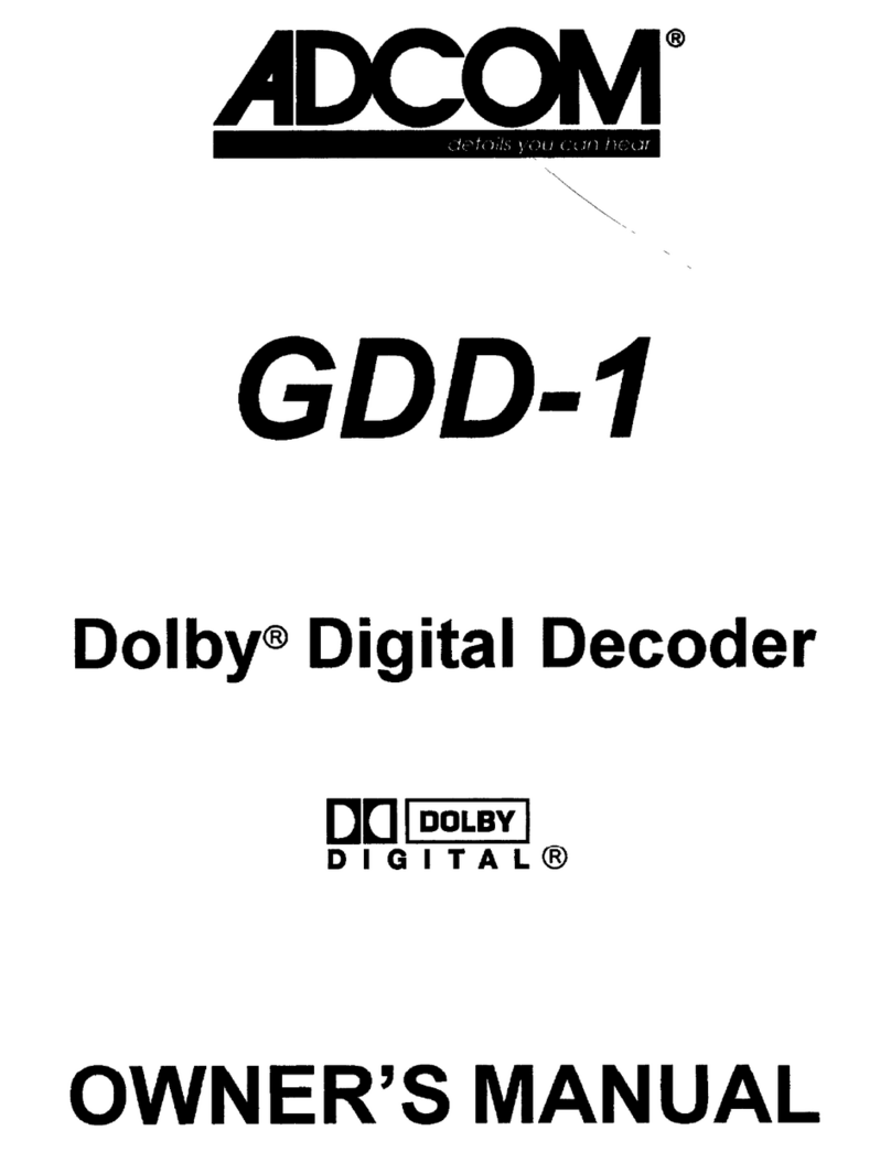 Adcom GDD-1 owner's manual