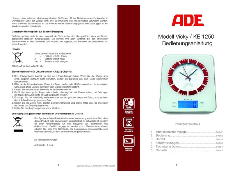 ADE KE 1250 User manual