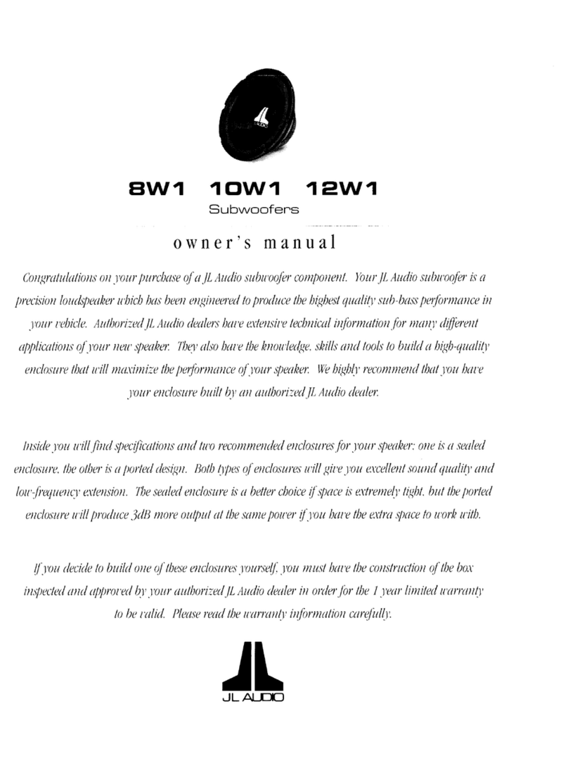 JL Audio 8WI-4 User manual