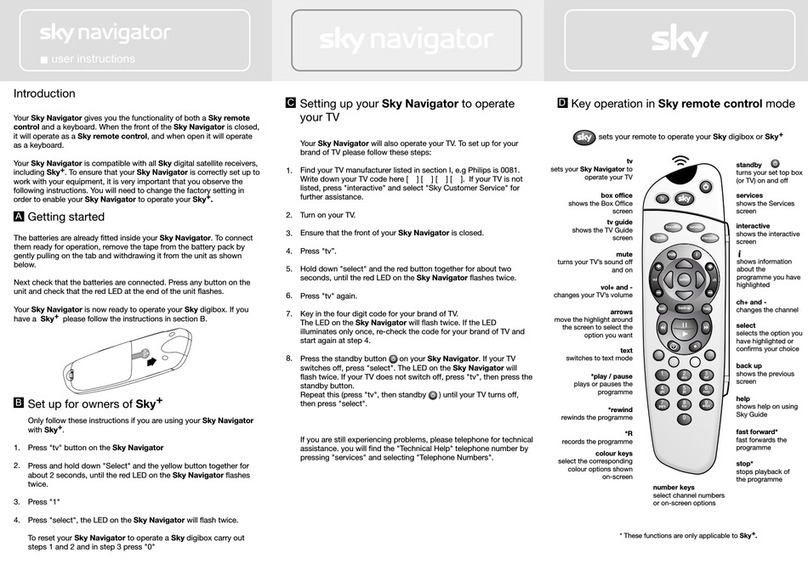 Sky Navigator User instructions