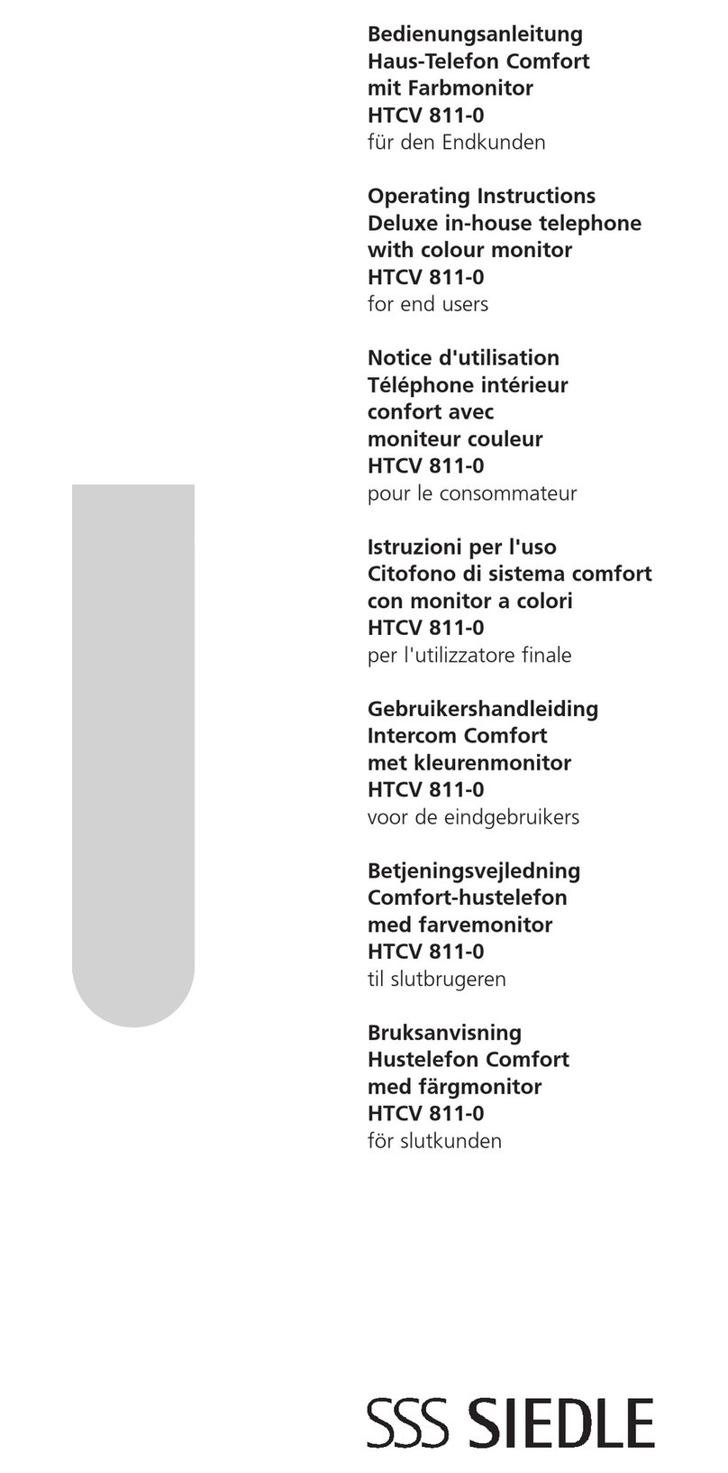 SSS Siedle HTCV 811-0 User manual SSS Siedle HTCV 811-0 User manual