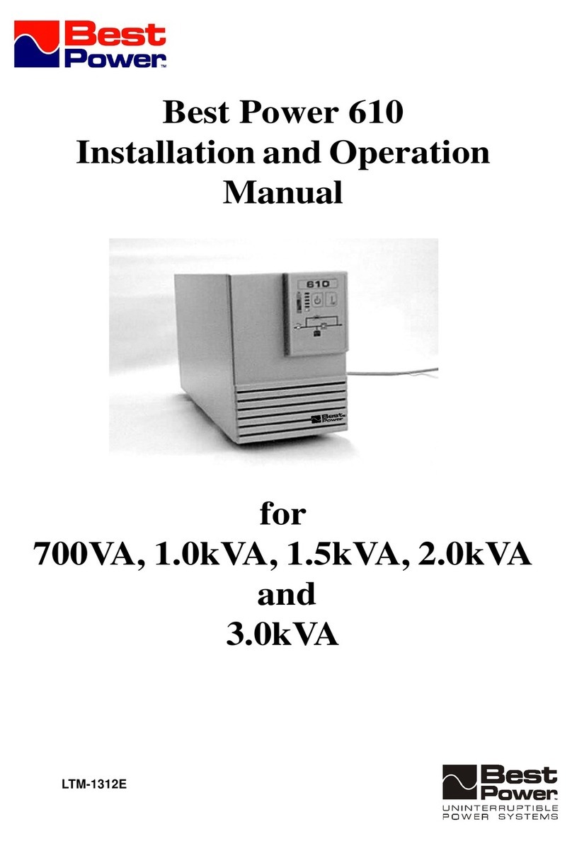 Best Power 610 3.0kVA User manual