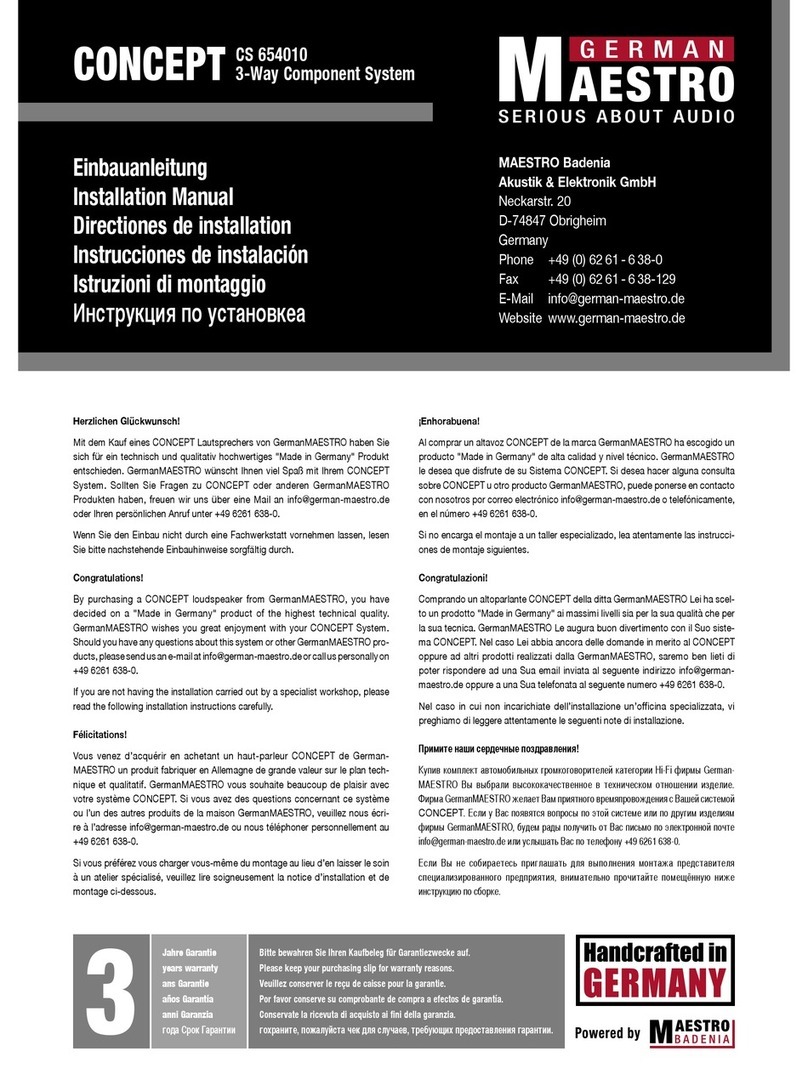 German Maestro CONCEPT CS 654010 installation manual