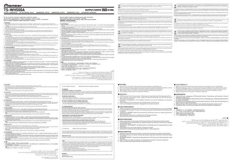 Pioneer TS-WH500A User manual