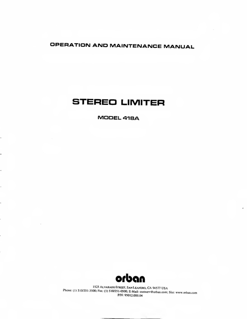 Orban 418A Operation and maintenance manual