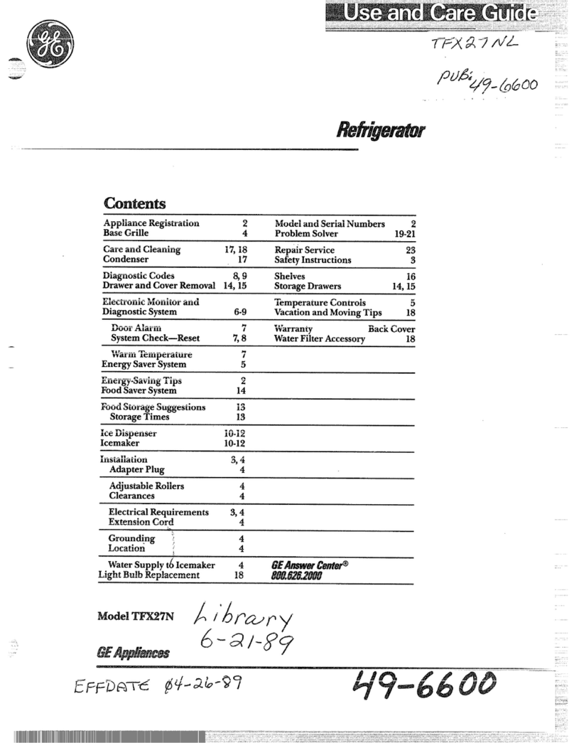 GEAppliances TFX27N Installation instructions
