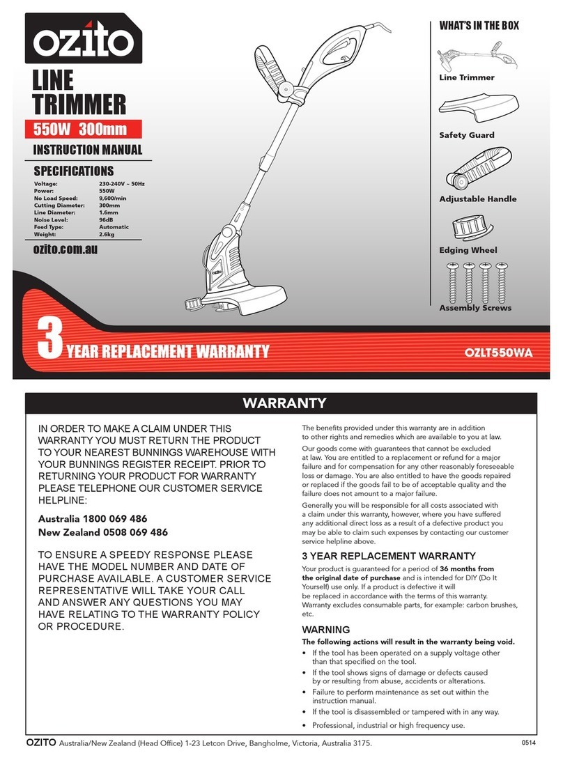 Ozito OZLT550WA instruction manual