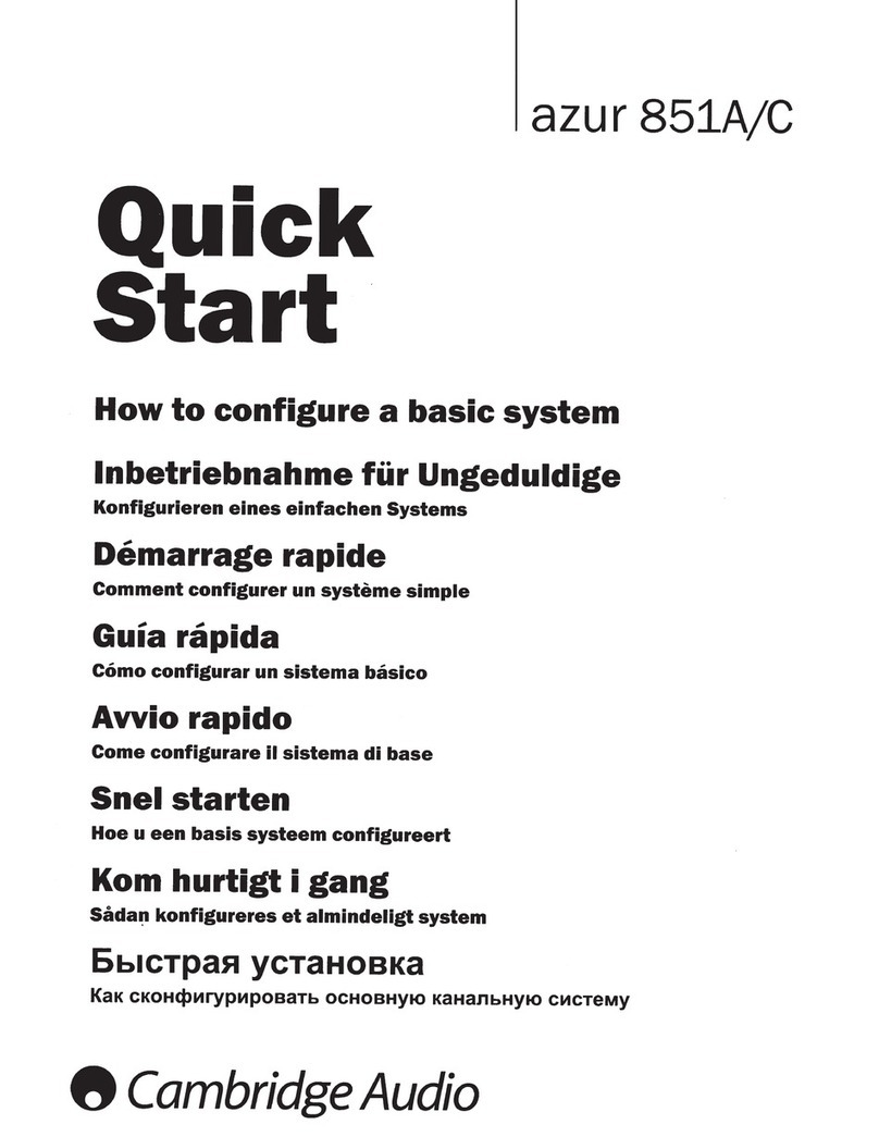 Cambridge Audio AZUR 851C quick start