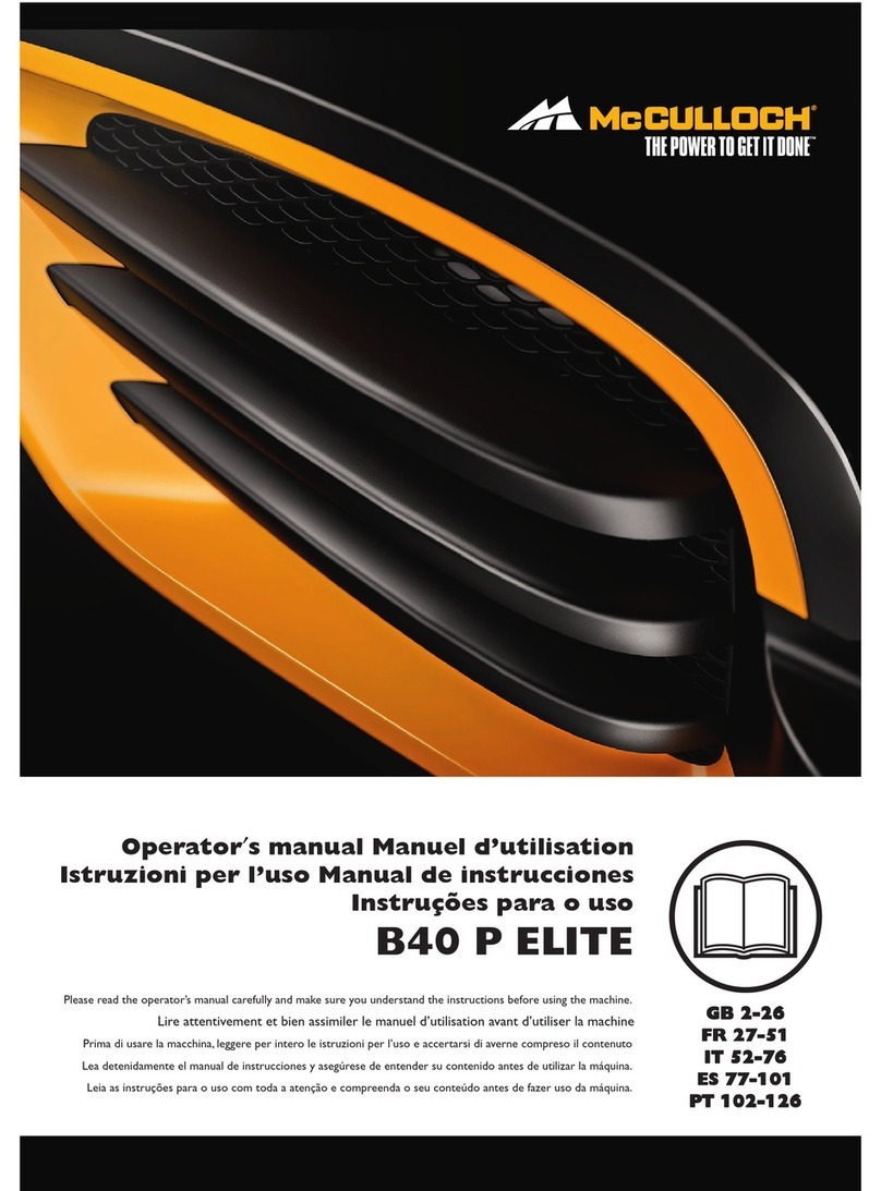 McCulloch B40 P ELITE Operator's manual
