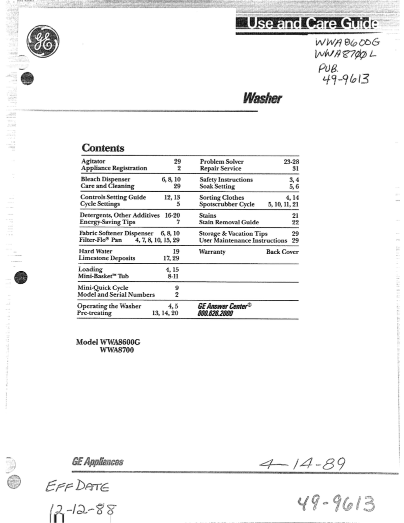GEAppliances WWA8600G User manual