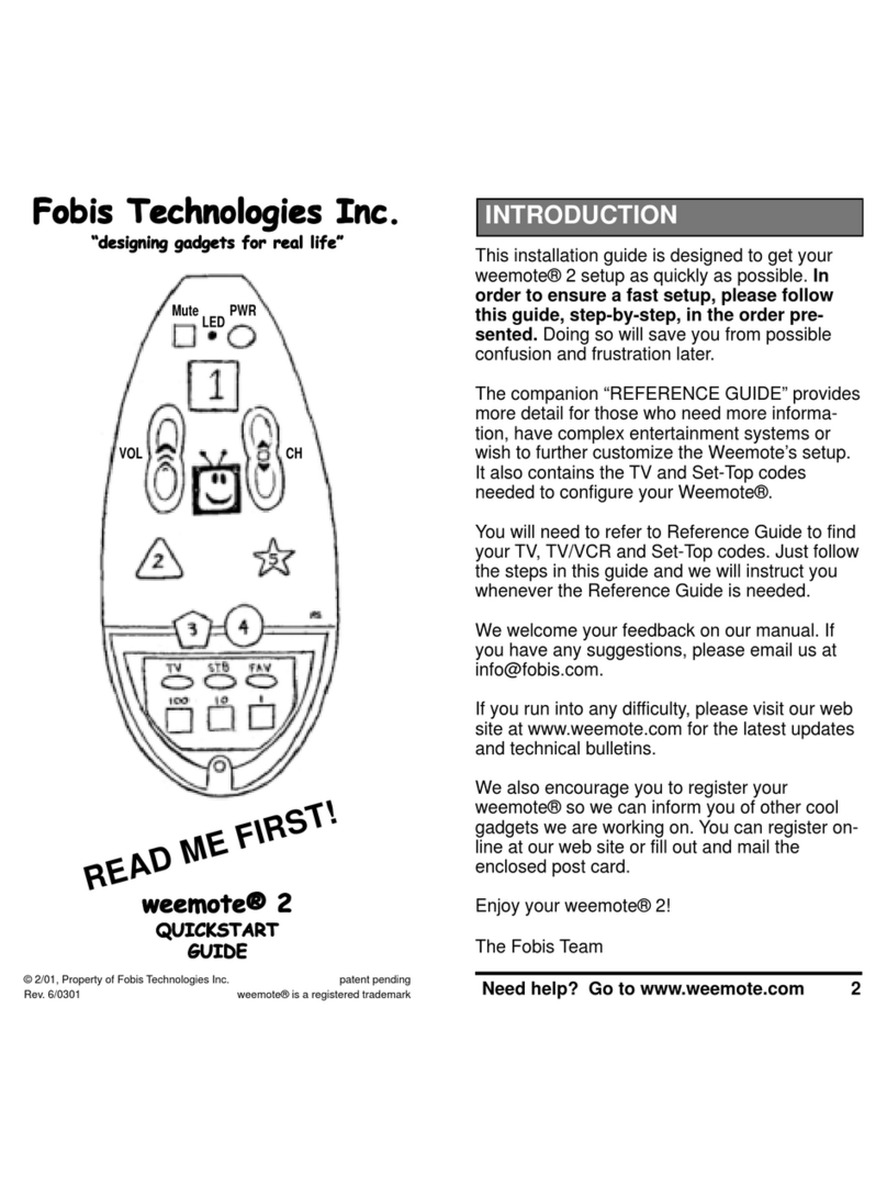 Fobis Technologies weemote 2 installation guide Fobis Technologies weemote 2 installation guide