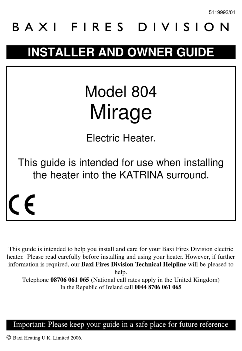 Baxi Fires Division MIRAGE 804 Installer and owner guide