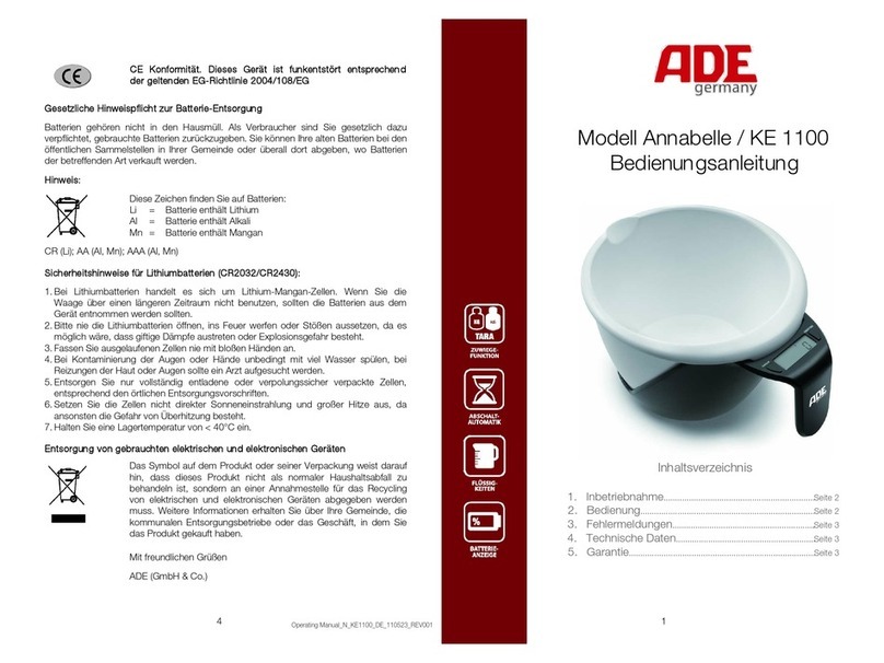 ADE KE 1100 operating instructions