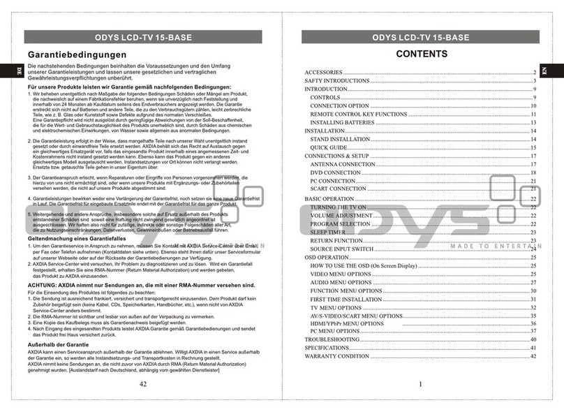 Odys 15 base User manual
