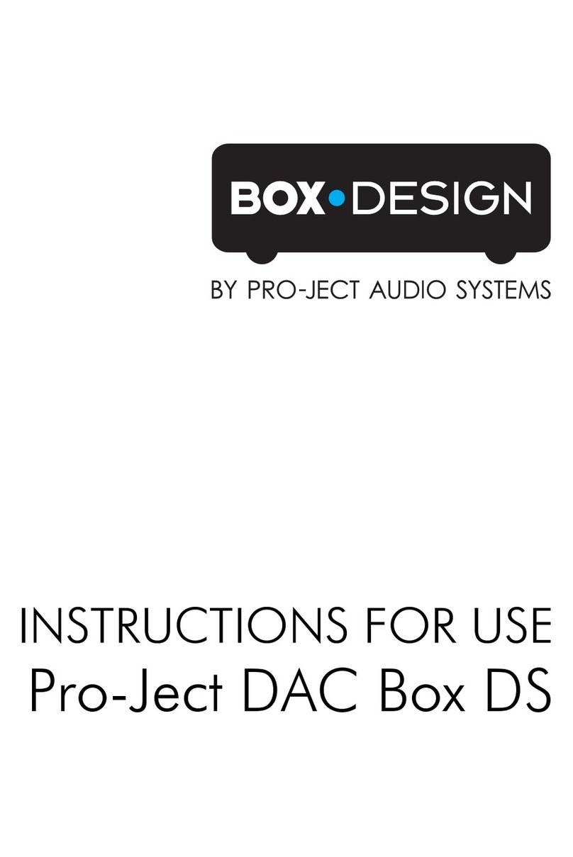 Pro-Ject Audio Systems Pro-Ject DAC Box DS Instructions for use Pro-Ject Audio Systems Pro-Ject DAC Box DS Instructions for use