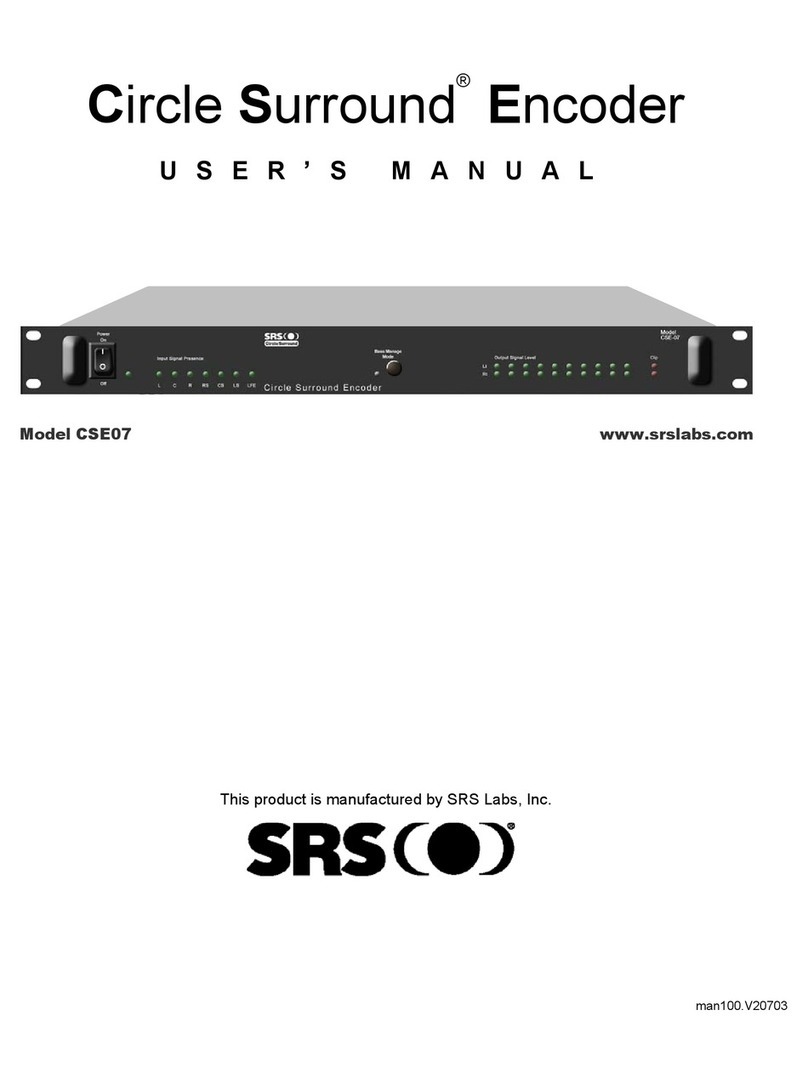 SRS Labs Circle Surround CSE07 User manual