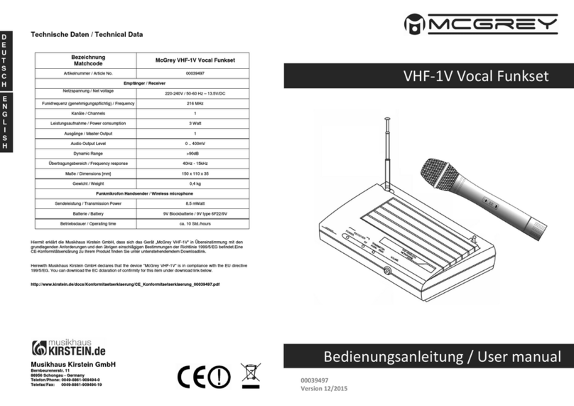 McGrey VHF-1V user manual