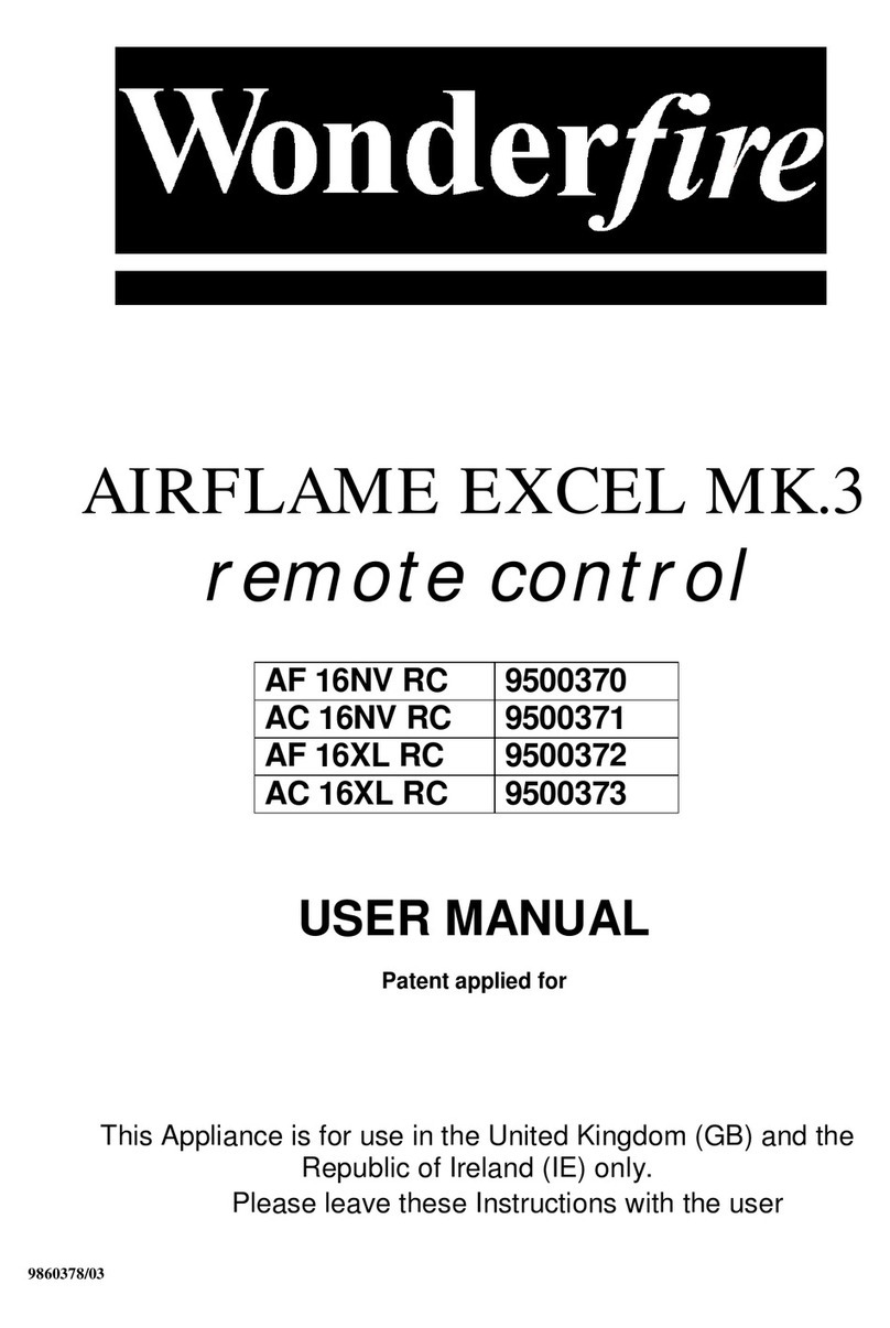 Wonderfire airflame excel mk.3 AC 16XL RC User manual Wonderfire airflame excel mk.3 AC 16XL RC User manual
