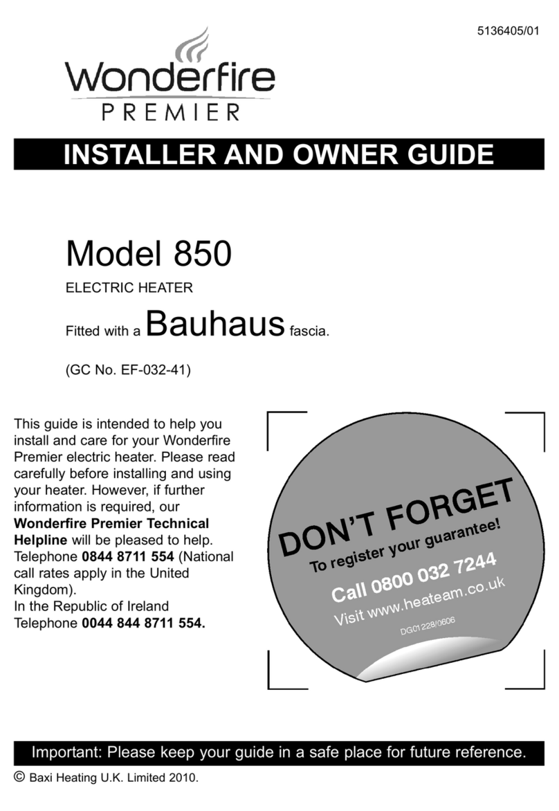 Wonderfire 850 Installer and owner guide