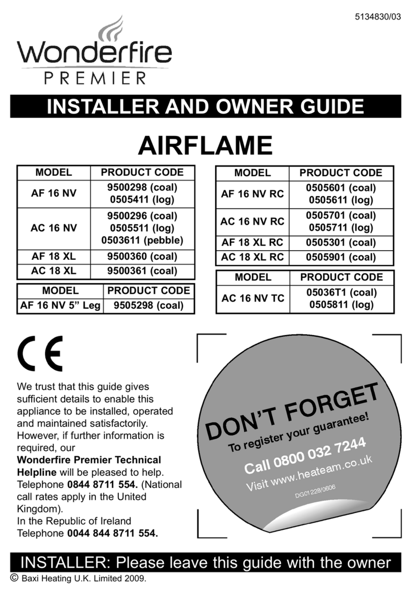 Wonderfire airflame excel mk.3 ac 18xl Instructions for use Wonderfire airflame excel mk.3 ac 18xl Instructions for use