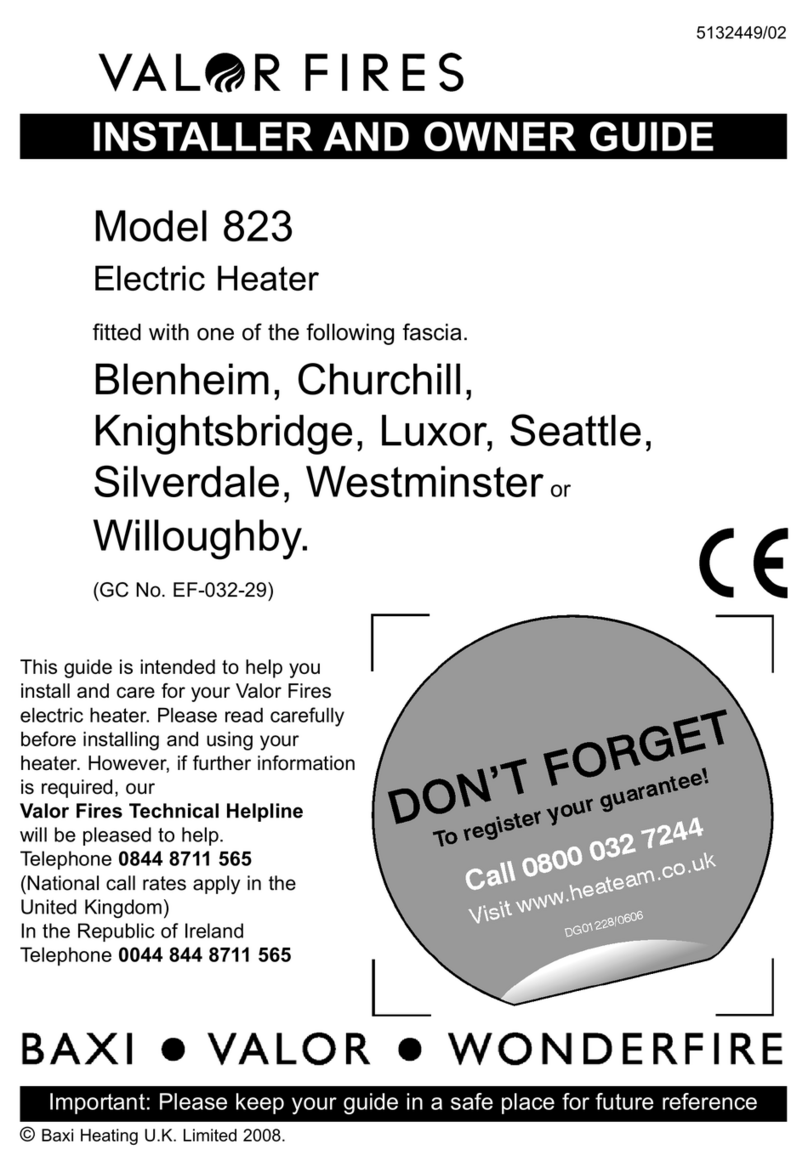 Valor Fires 823 Instructions for use