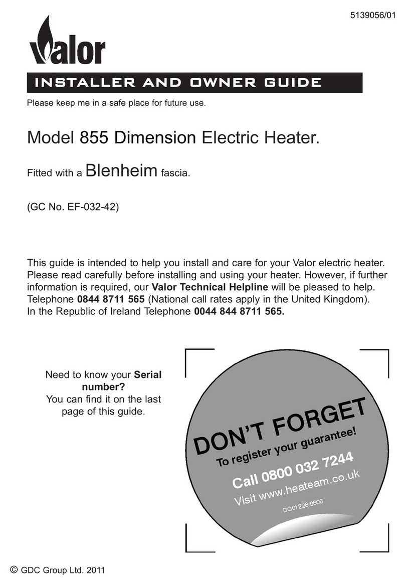 Valor 855 Dimension Instructions for use