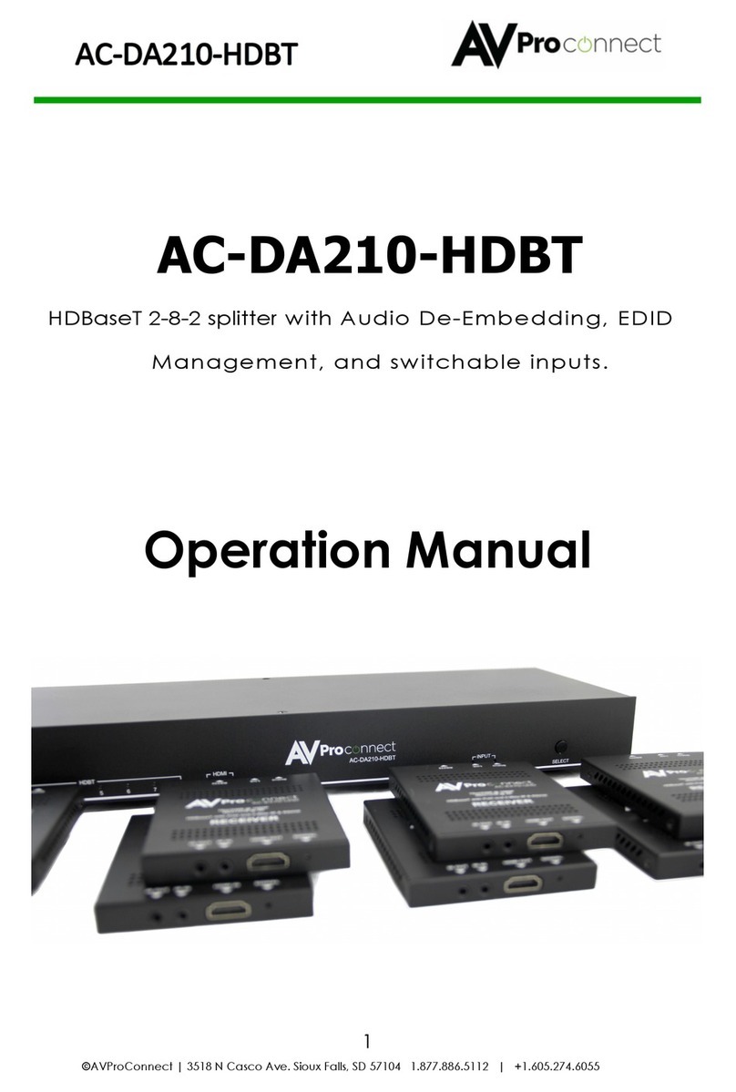 AVProConnect AC-DA210-HDBT Operation manual AVProConnect AC-DA210-HDBT Operation manual