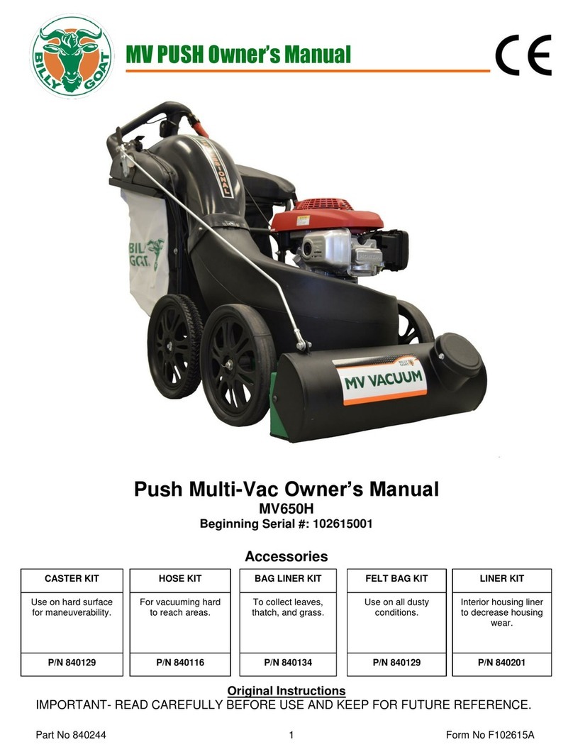 Billy Goat MV650H PUSH User manual Billy Goat MV650H PUSH User manual