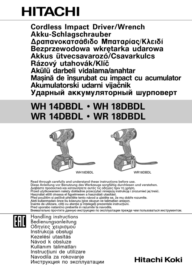Hitachi Koki WH 14DBDL Handing instructions
