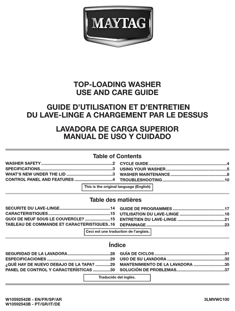 Maytag W10592542 Use and care guide