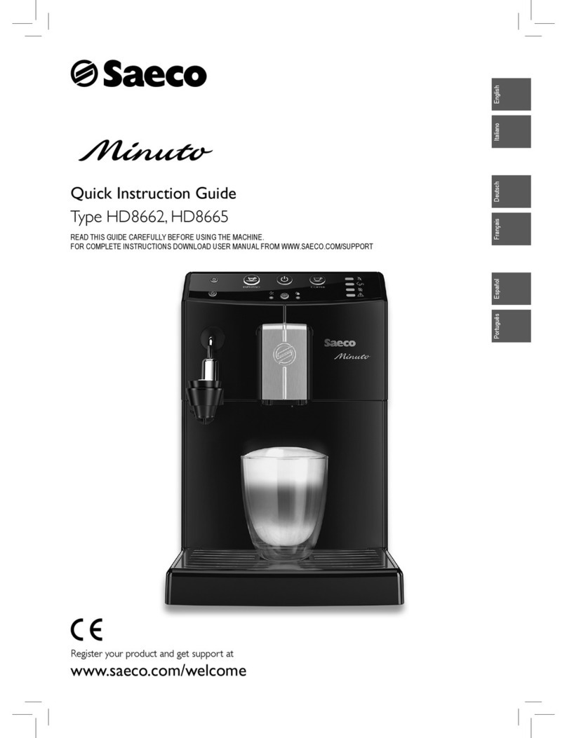Saeco Minuto HD8662 Quick instruction guide