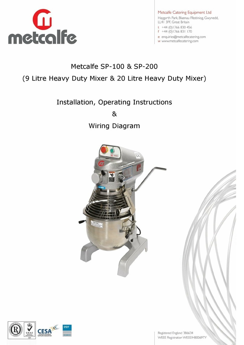 Metcalfe SP-100 Installation and operating instructions
