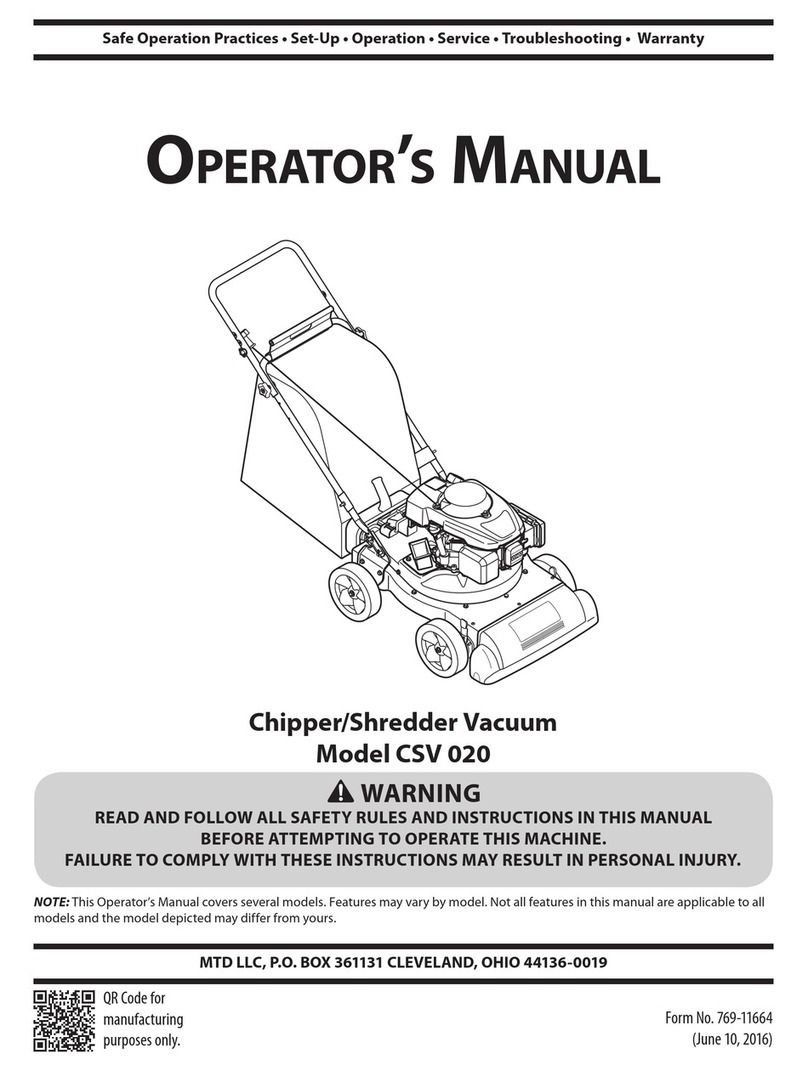 MTD CSV 020 Operator's manual