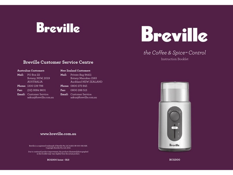Breville bcg300 User manual Breville bcg300 User manual