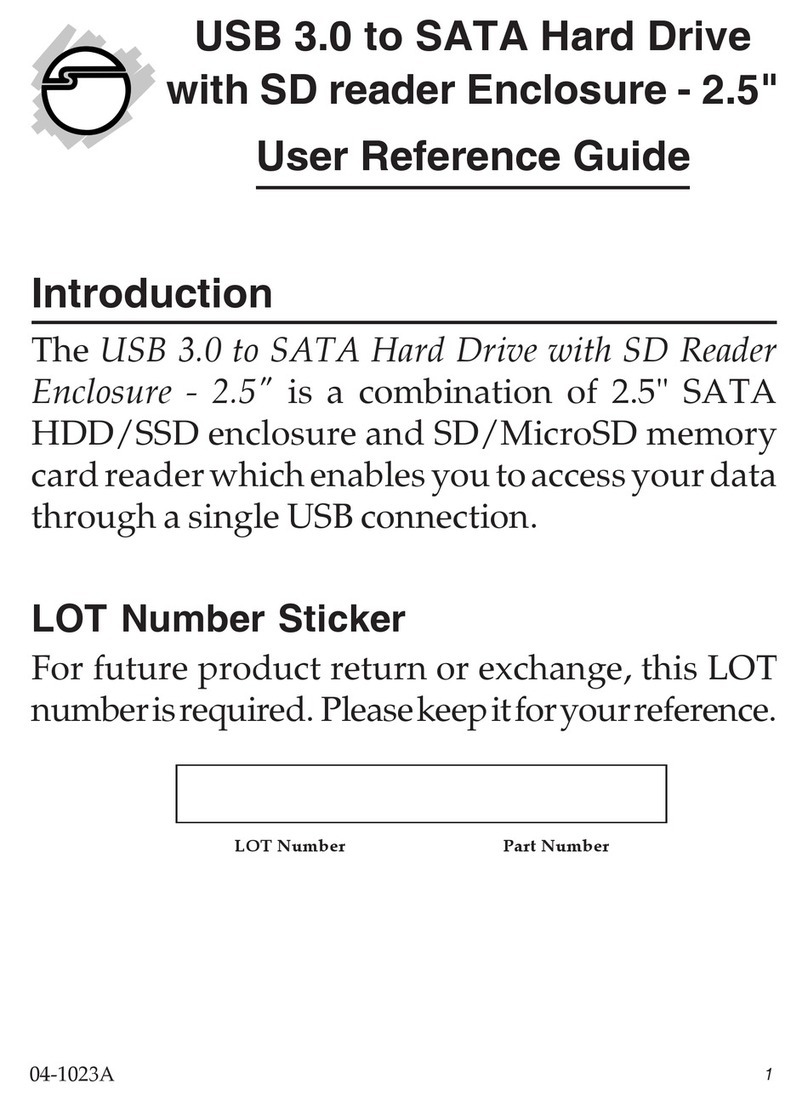 SIIG USB 3.0 to SATA Hard Drive with SD reader Enclosure -... User reference guide