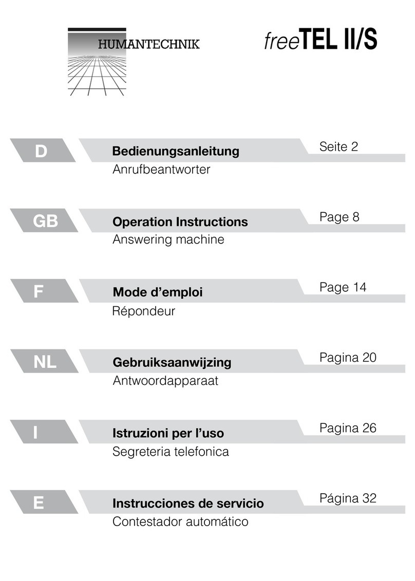HumanTechnik freeTEL II/S Operation instructions