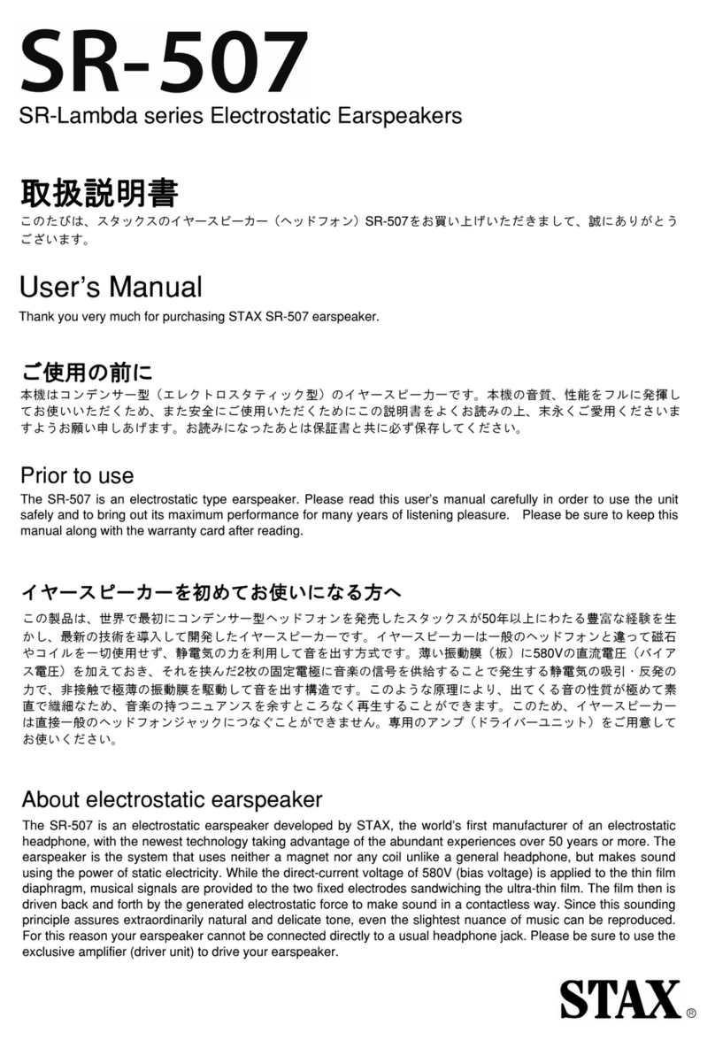 STAX SR-507 user manual